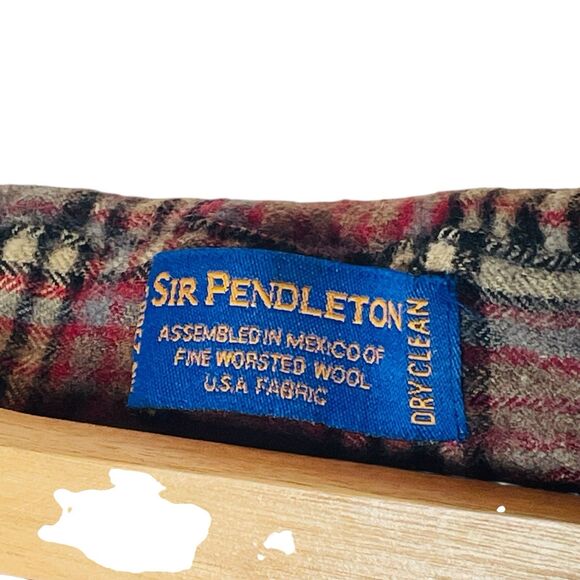 Sir Pendleton Shirt Boys Large Fine Worsted Wool Gray Plaid - Picture 6 of 6